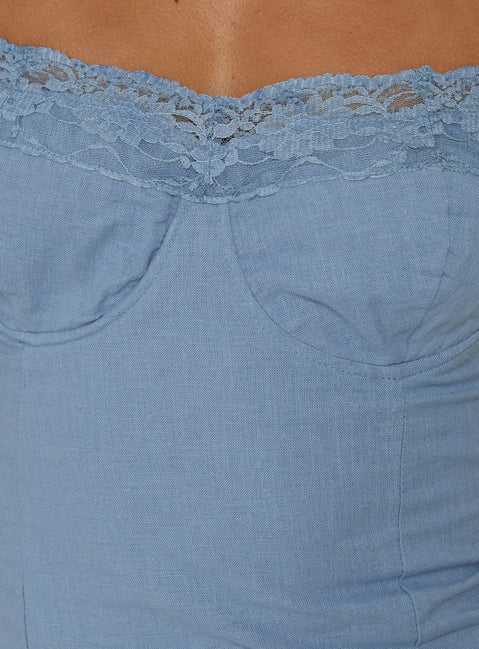 Elsea Structured Cami Top Blue