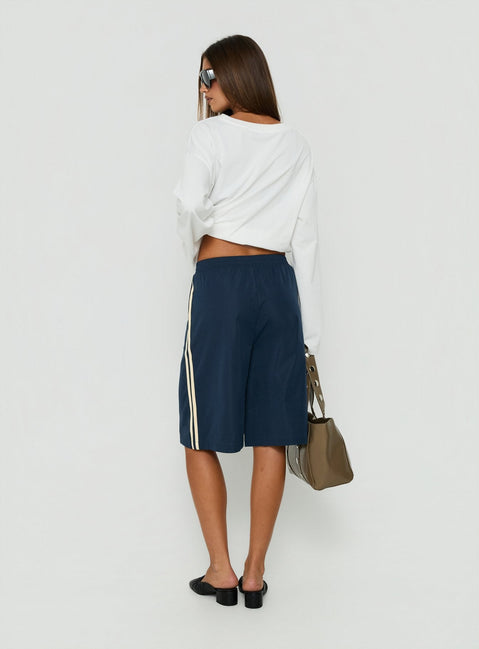 Boe Longline Track Shorts Navy / Yellow