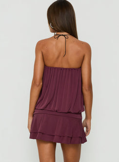 Olidia Strapless Mini Dress Plum