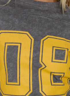 City 3/4 Sleeve Graphic Tee Grey / Yellow