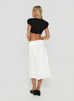 Sannah Ruffle Midi Skirt White
