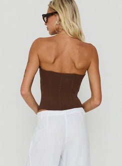 Nolla Strapless Structured Top Chocolate
