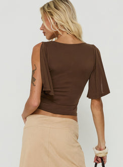 Marenn Split Sleeve Top Brown
