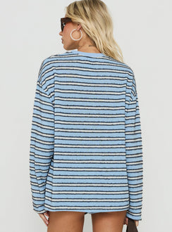 Meradith Long Sleeve Top Blue Stripe