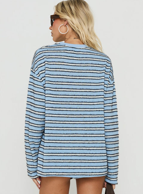 Meradith Long Sleeve Top Blue Stripe