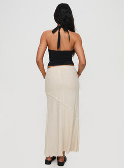Damonica Linen Maxi Skirt Beige