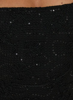 Yesemina Strapless Sequin Mini Dress Black