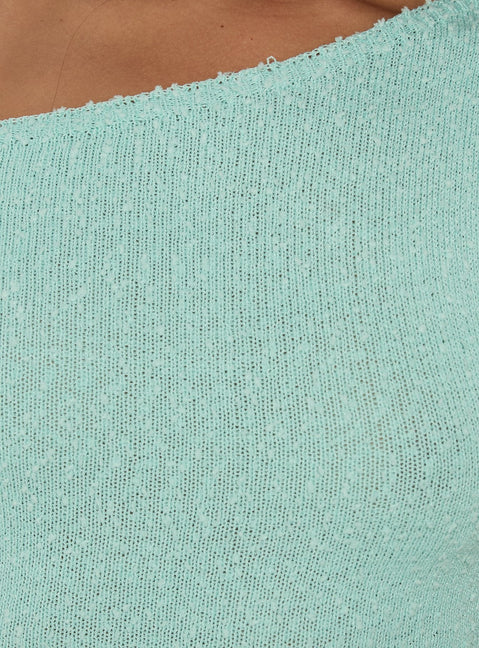 Coreina One Shoulder Mini Dress Aqua