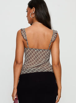 Zayliah Frill Detail Top Wine Check