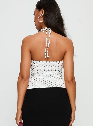 Days Of Summer Ruffle Top White Polka