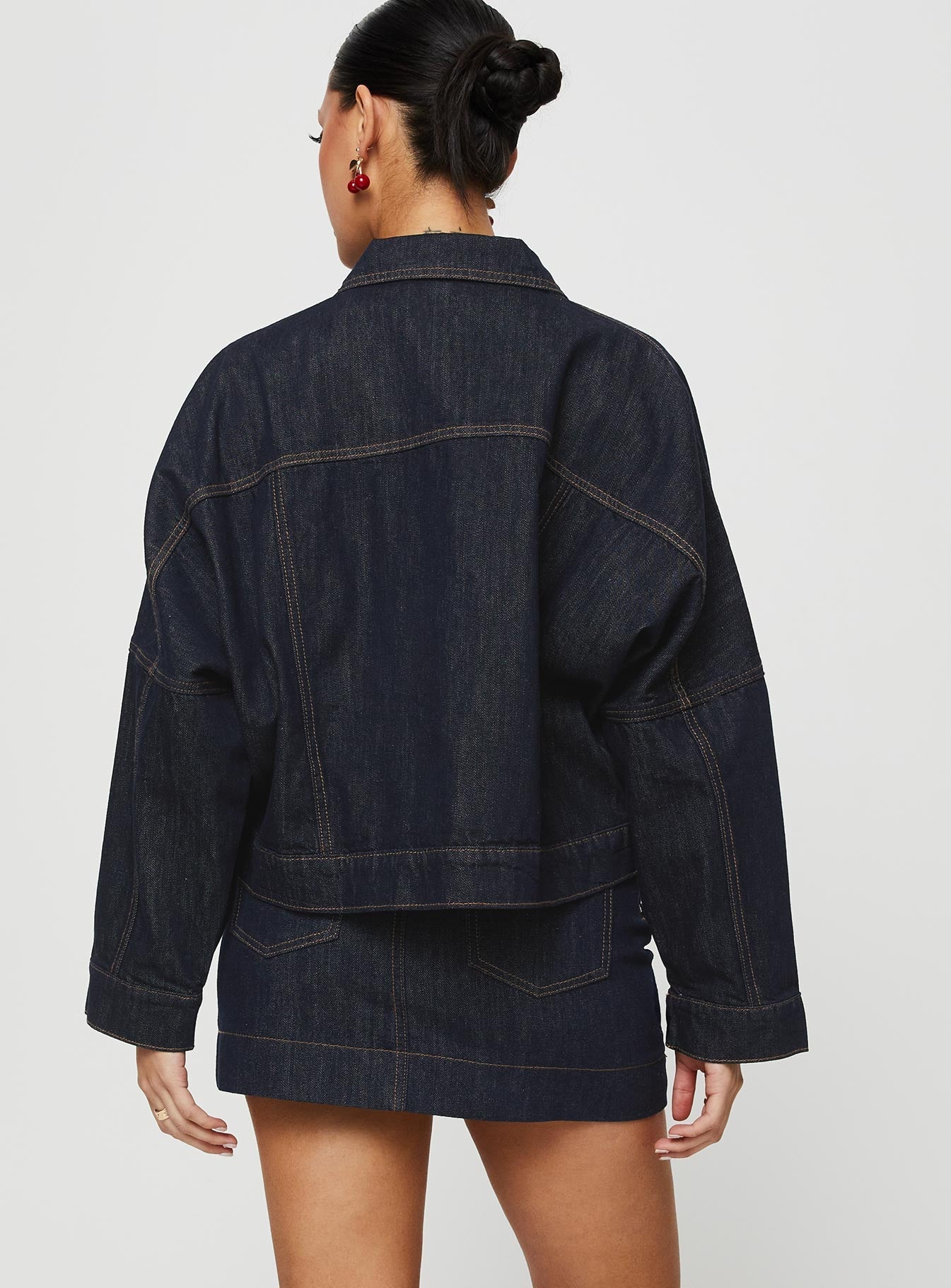 product Hughes Mini Skirt Dark Wash Denim Princess Polly  Mini Skirts 