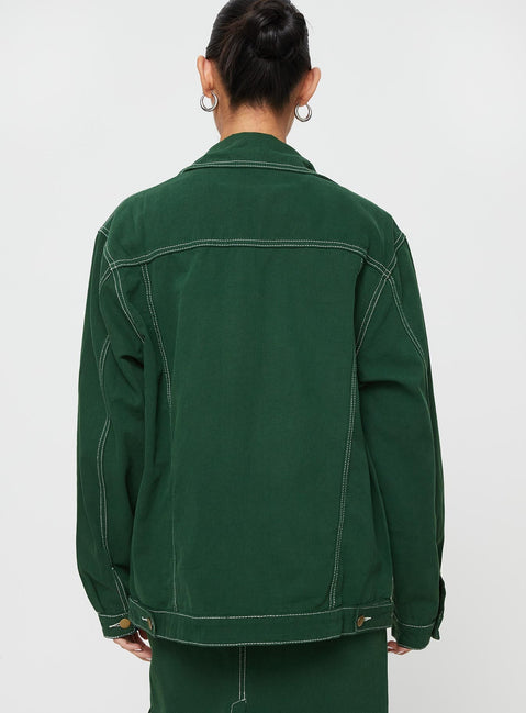 Denim shacket Classic collar, button fastening at front, twin chest pockets