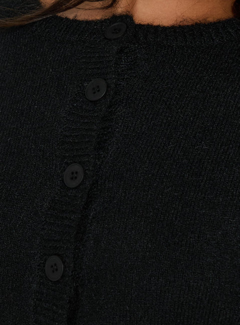 Dawsen Button Down Cardigan Black
