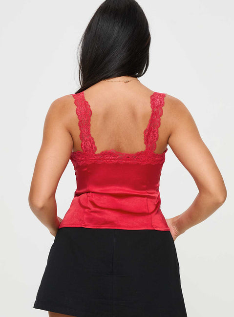 Stilling Lace Top Red