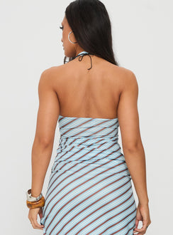 Fayez Top Diagonal Blue Stripe