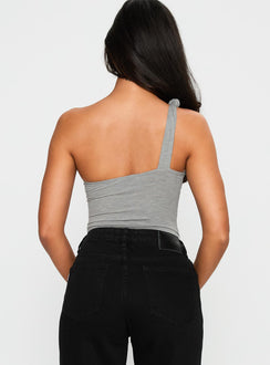 Armageddon One Shoulder Bodysuit Grey