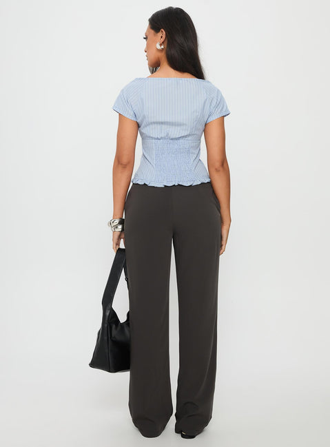 Zayvian Buckle Detail Pants Charcoal