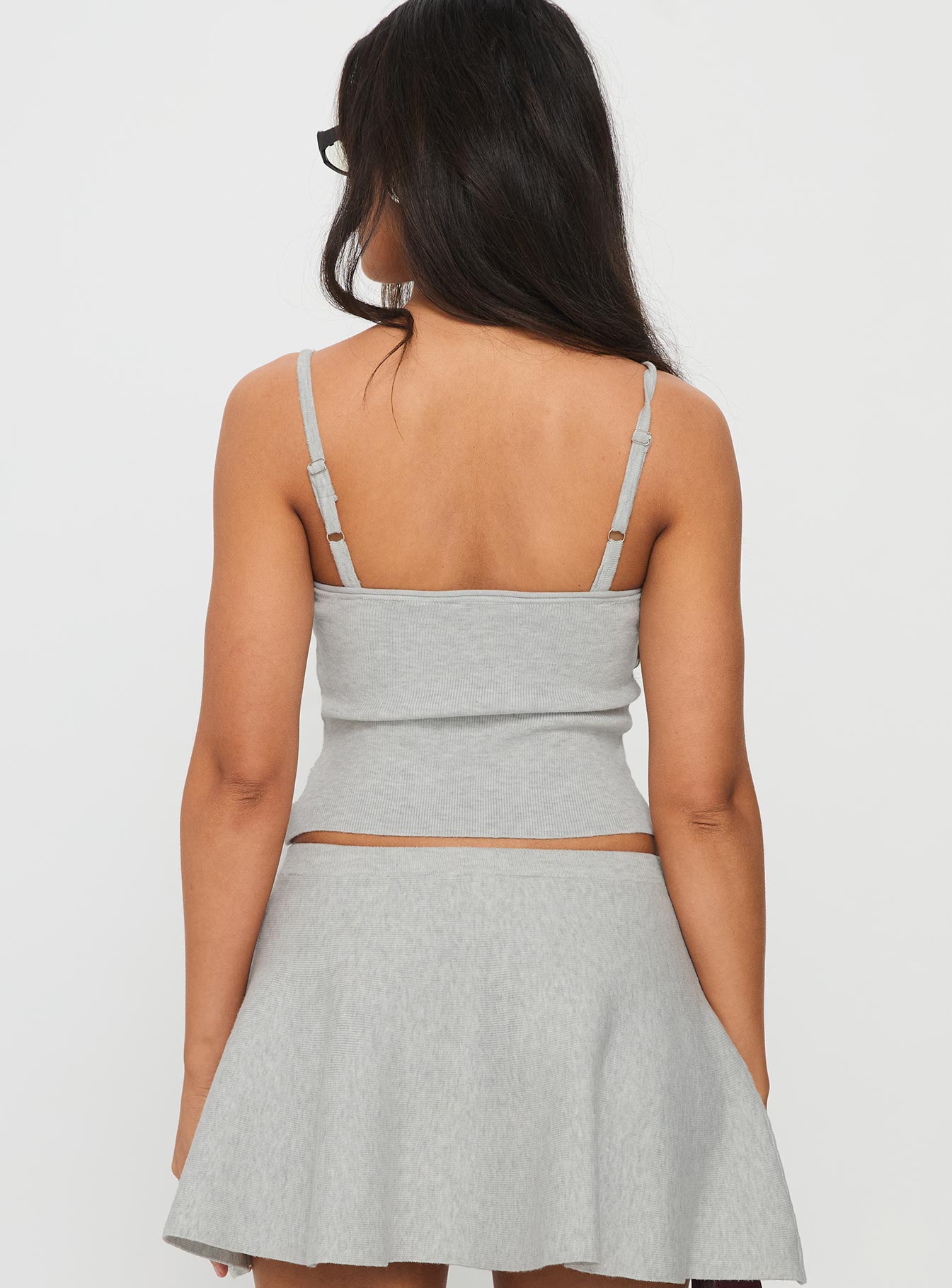 Juni Knit Cami Top Grey Marle