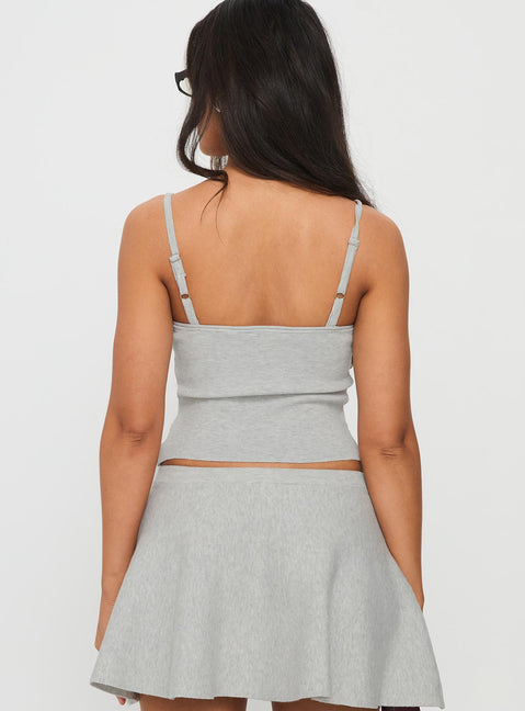 Juni Knit Cami Top Grey Marle