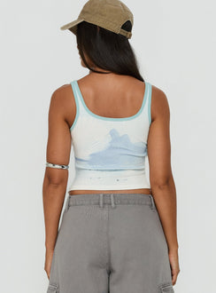 Soft Ember Graphic Tank Top Blue