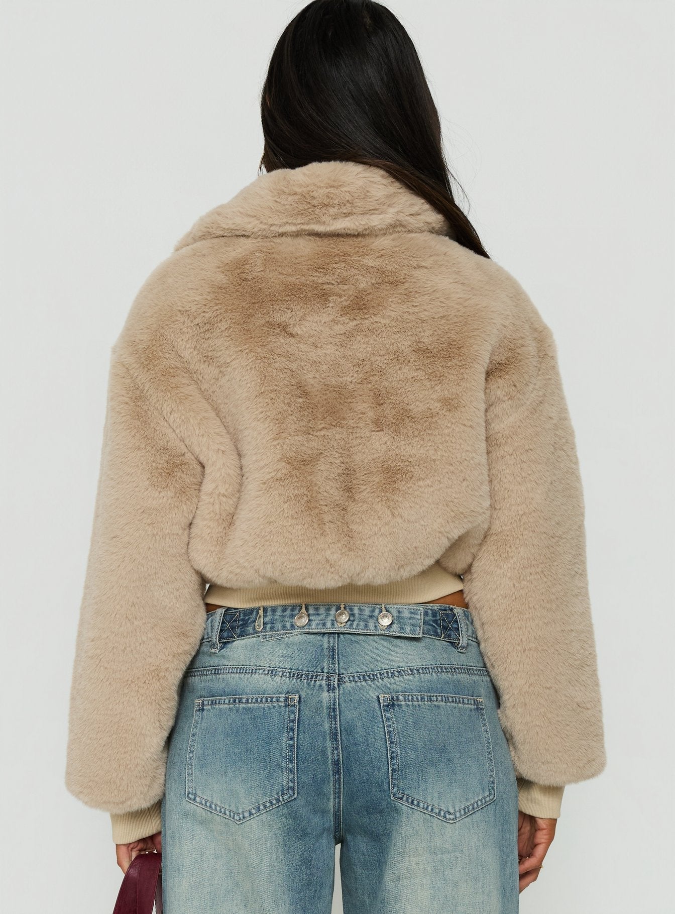 Drita Faux Fur Jacket Sand
