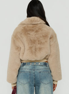 Drita Faux Fur Jacket Sand
