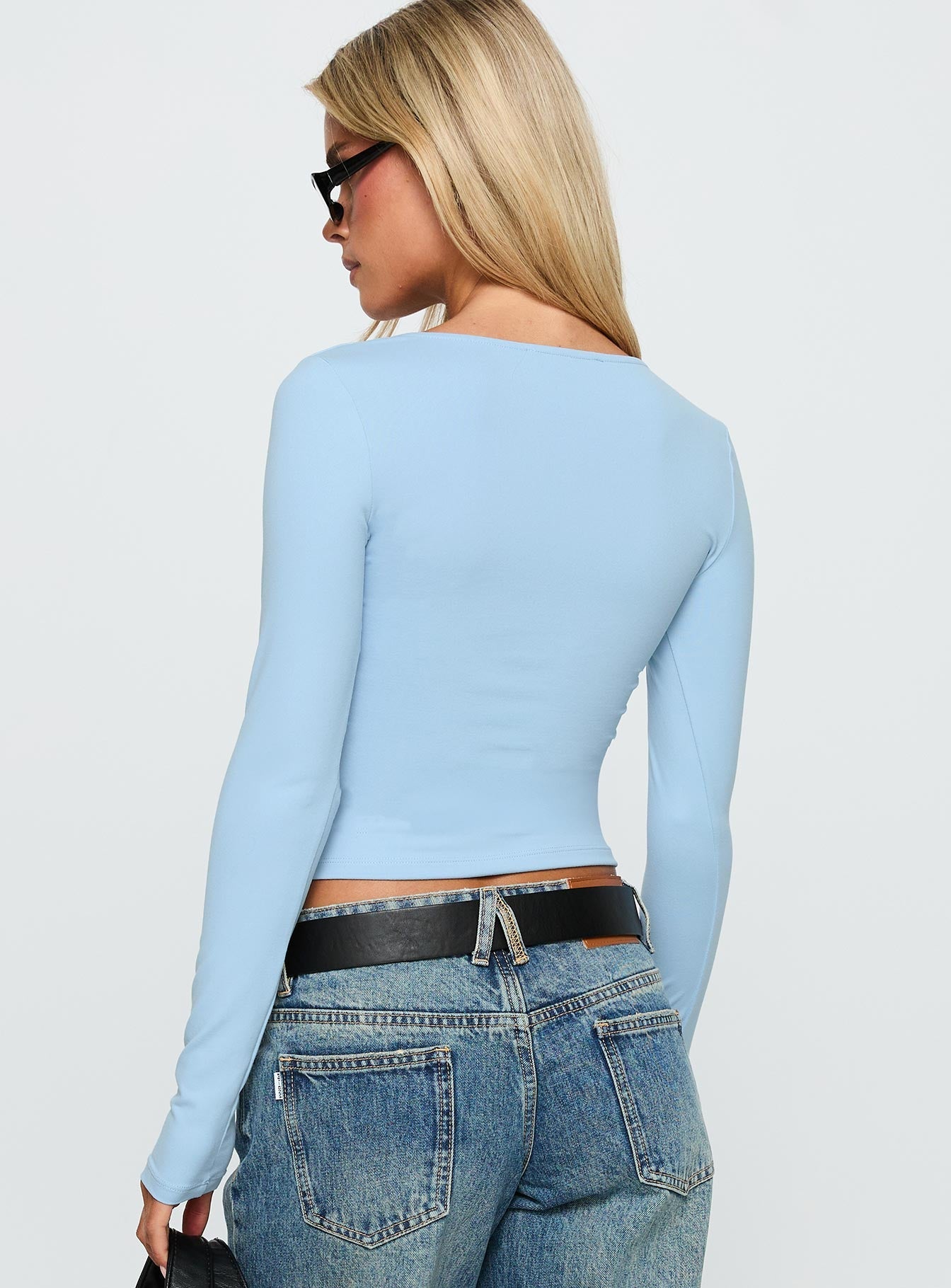 Sold On You Long Sleeve Top Blue