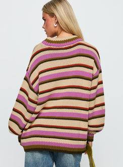 Got The Music Knit Sweater Multi Stripe