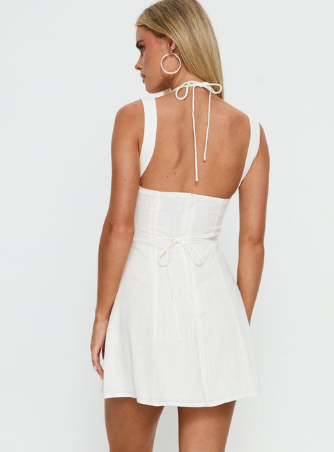 Kourtnae Halter Mini Dress White