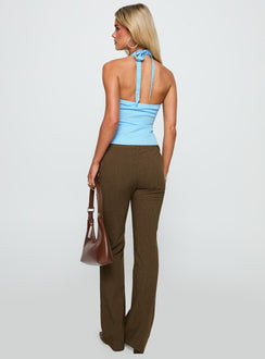 back view of model wearing Princess Polly Winika Pants Brown High Waisted Pants 