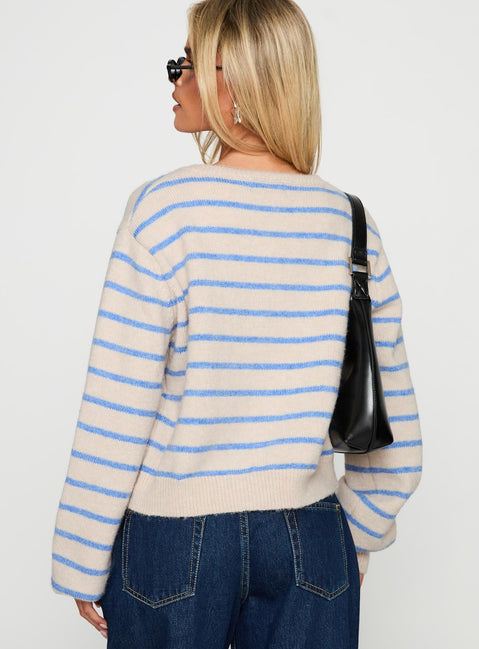 Faelyn Button Up Cardigan Multi Stripe