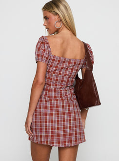 Love Supreme Mini Dress Red Check