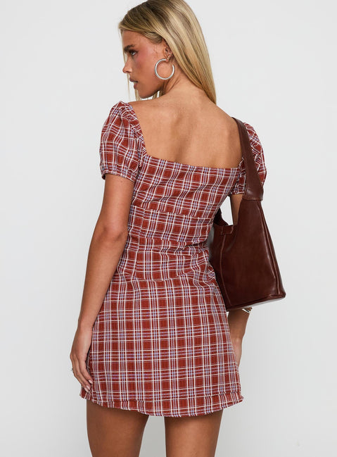Love Supreme Mini Dress Red Check