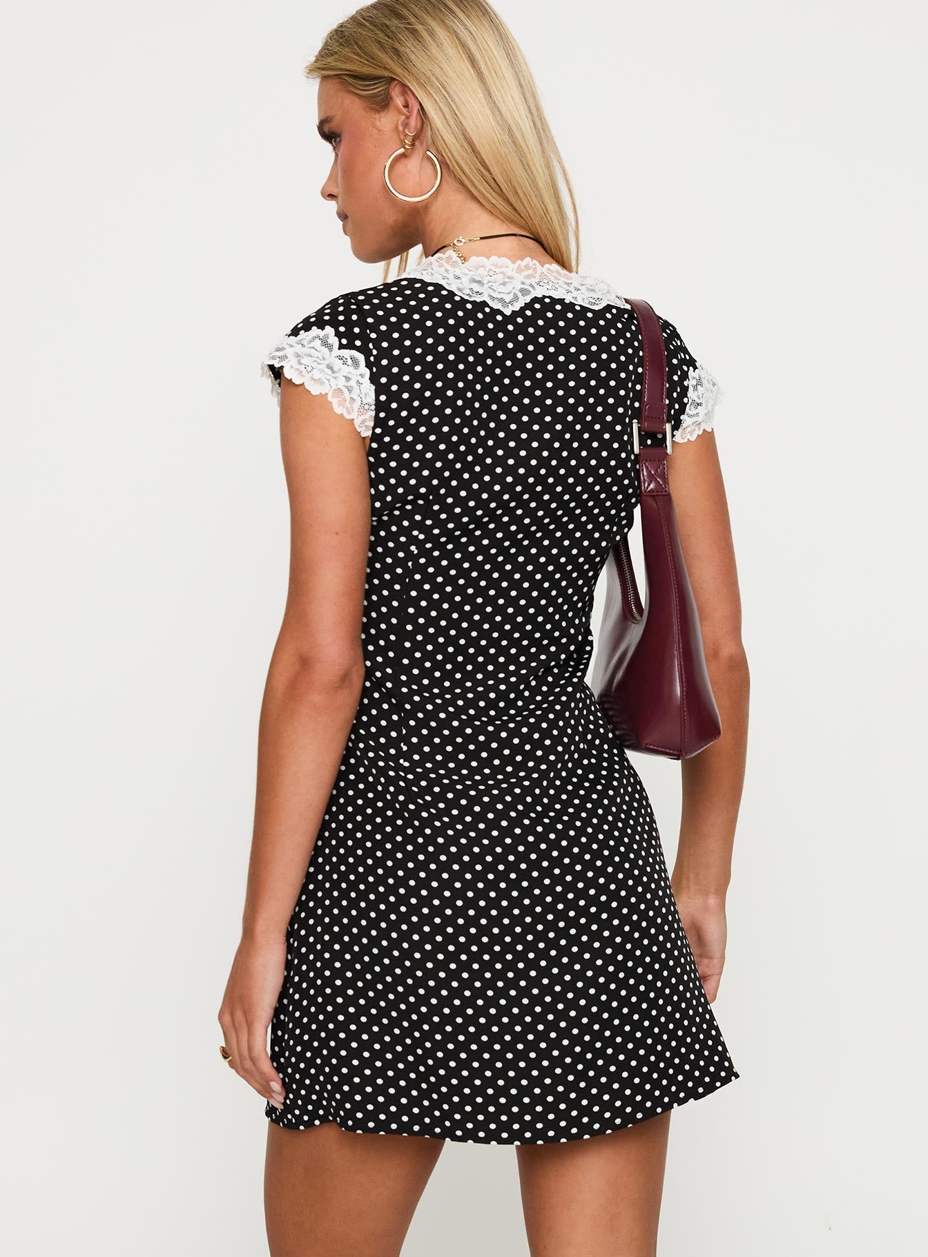 Julienne Mini Dress Black / Polka