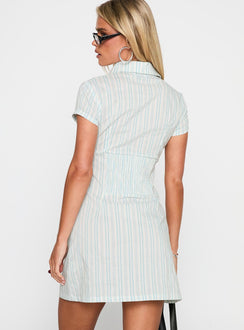 Motley Mini Dress Blue / White Stripe