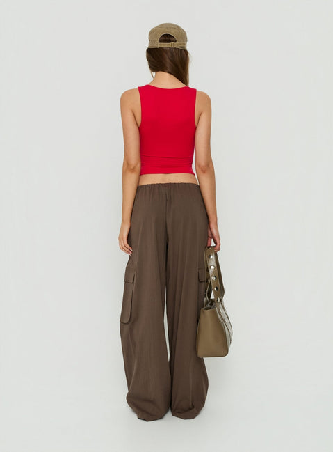 Lunea Concealed Waistband Cargo Pants Brown