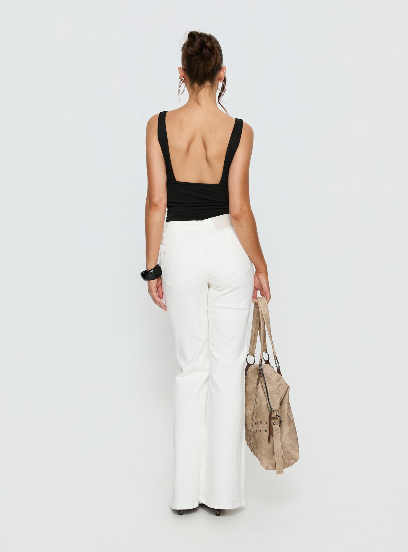 Magic Mirror Mid Rise Bootleg Jeans Ecru