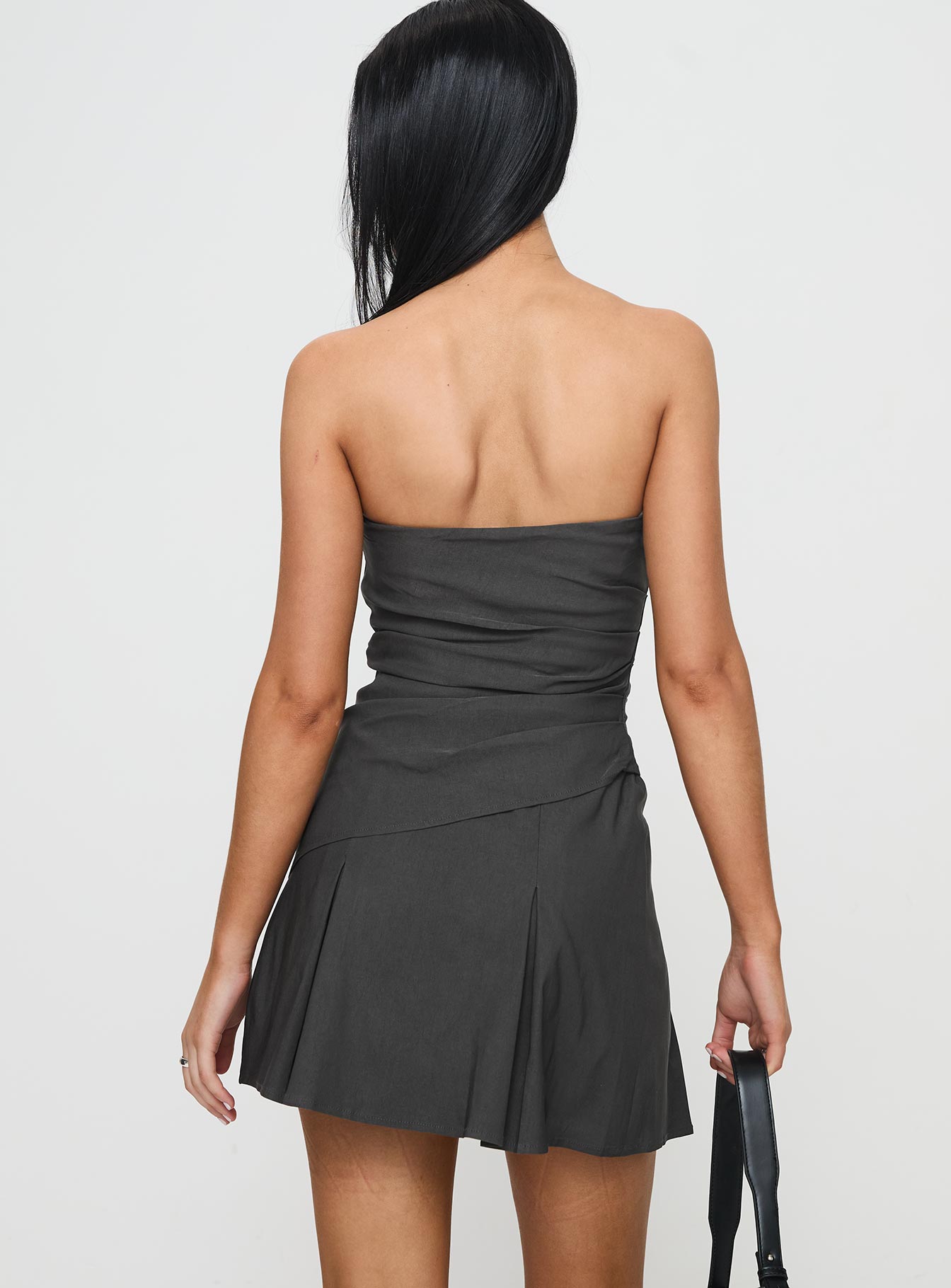 Belleza Strapless Mini Dress Slate Grey