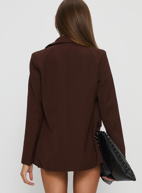 Katrice Oversized Blazer Chocolate