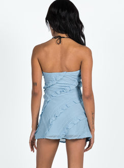 product Princess Polly Asymmetric Neckline  Lars Strapless Mini Dress Blue