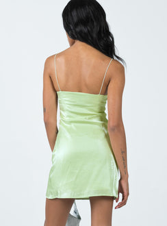 product Princess Polly Asymmetric Neckline  Simmons Mini Dress Green