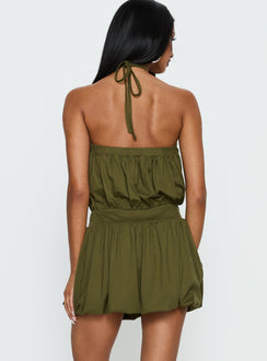 Sunnee Eyelet Detail Romper Green
