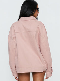 Goldsmith Faux Suede Bomber Jacket Pink