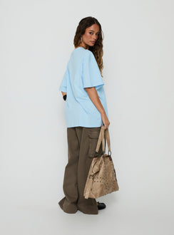 Some Call Me Charming Oversized Graphic Tee Light Blue
