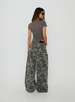 Naylor Mid Rise Wide Leg Jeans Camo