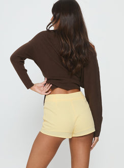 Anni Micro Shorts Lemon Pinstripe