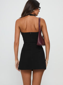 Vyxen Halter Mini Dress Black
