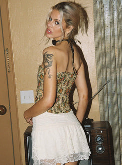 back view of model wearing Princess Polly Kaelo Corset Top Multi Sleeveless Sweetheart 
