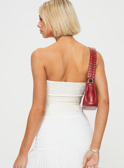 Strapless corset top Inner silicone strip at bust, hook and eye fastening