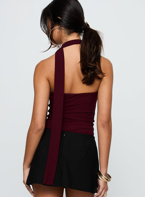 Sorelle Scarf Bodysuit Burgundy